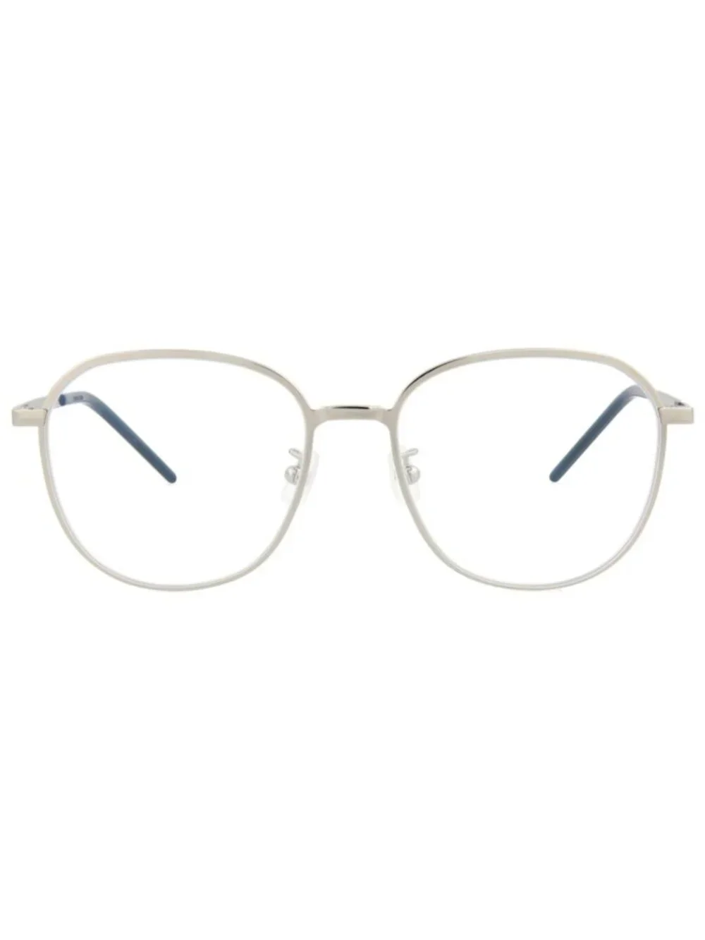 New Saint Laurent Women's Eyeglasses Round Oval Metal Frame Unisex Silver Silver